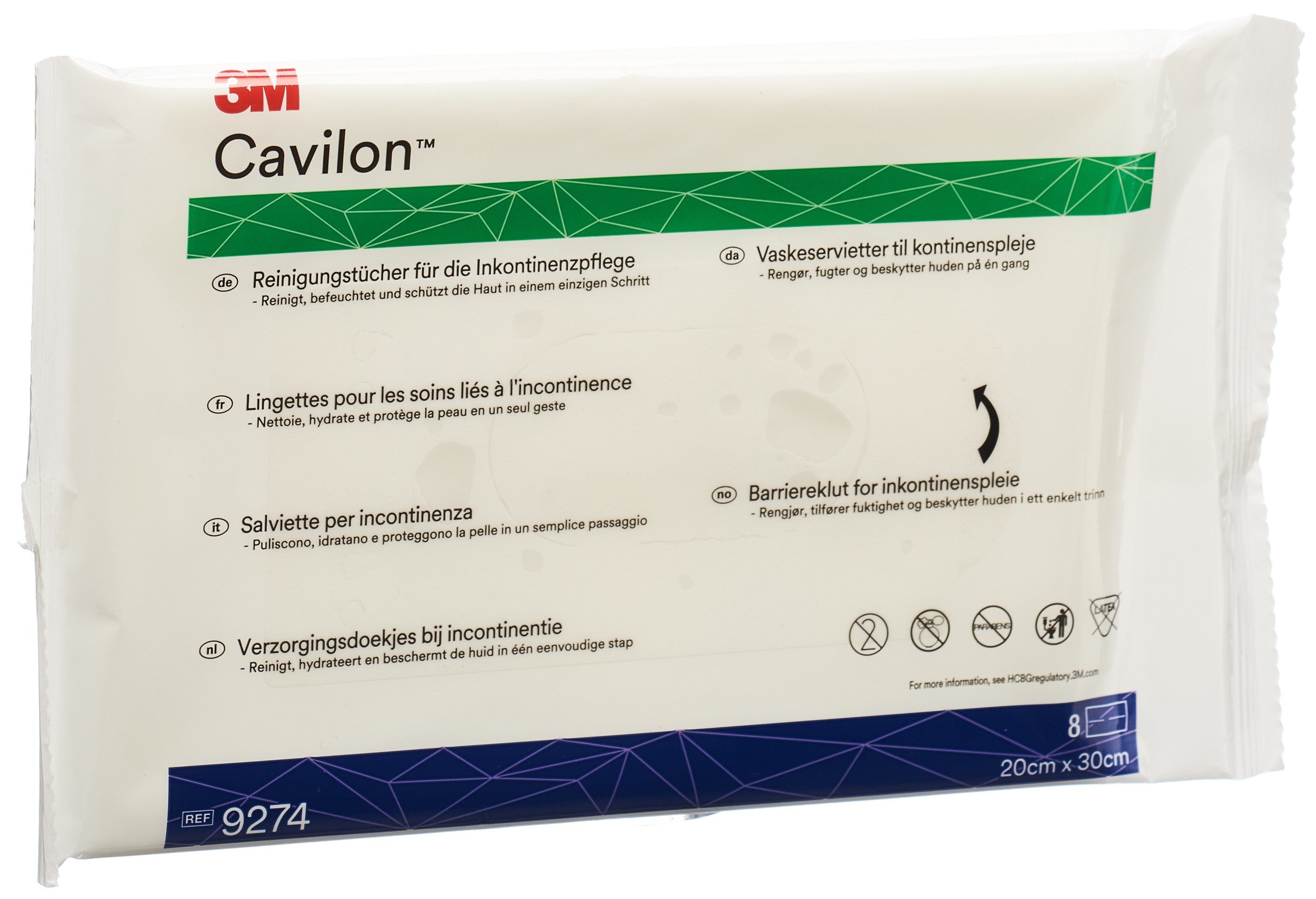 3M CAVILON lingettes soins incon 3en1 (nv) 8 pce