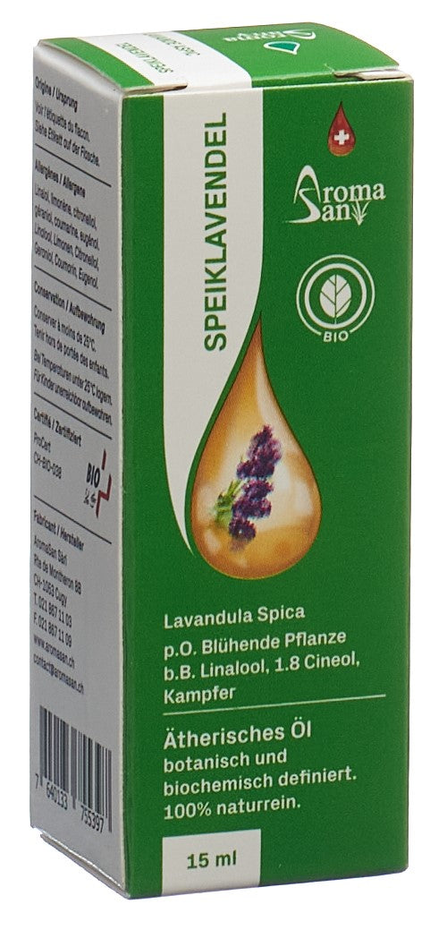 AROMASAN Huile Essentielle Lavande Aspic BIO 15 ml | Apaisant