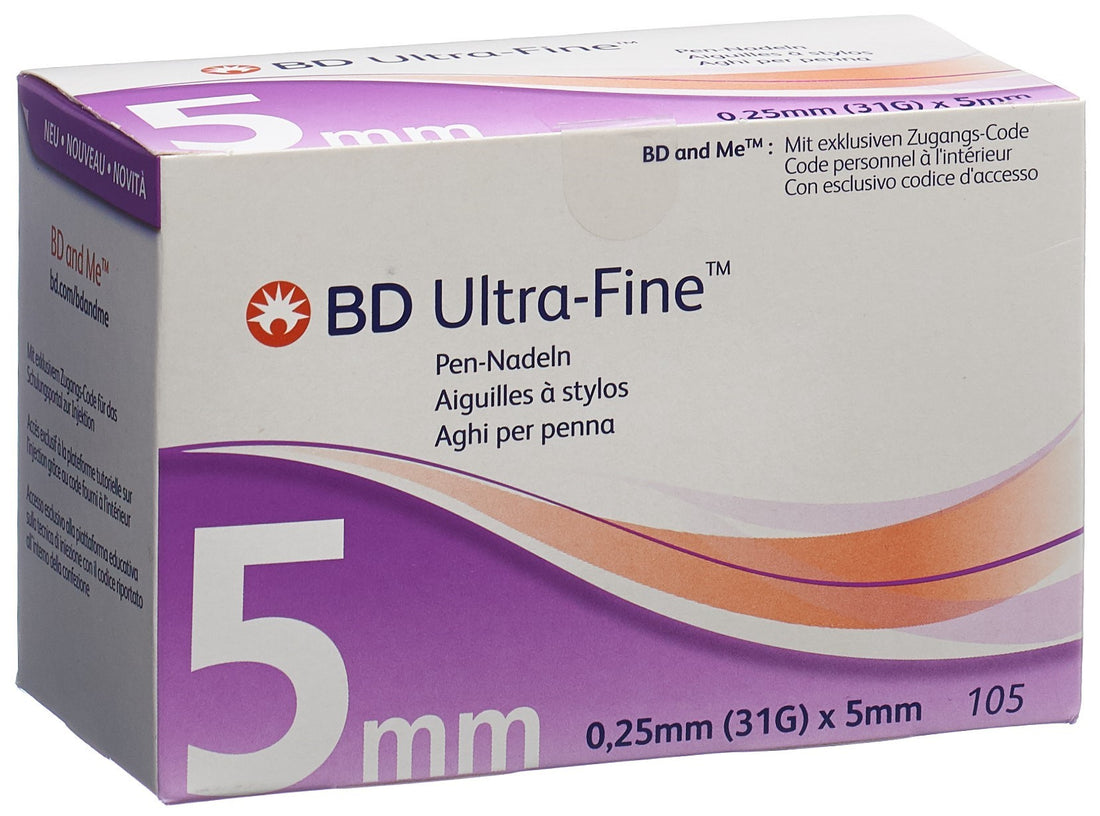 BD Ultra-Fine Aiguilles pour Stylos 31G 0.25 x 5mm 105 Pièces Confort