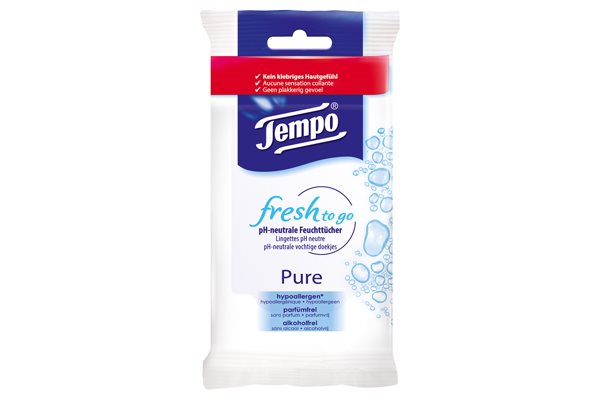 TEMPO Lingettes Mains Pure 10 Pièces | Hygiène &amp; Fraîcheur