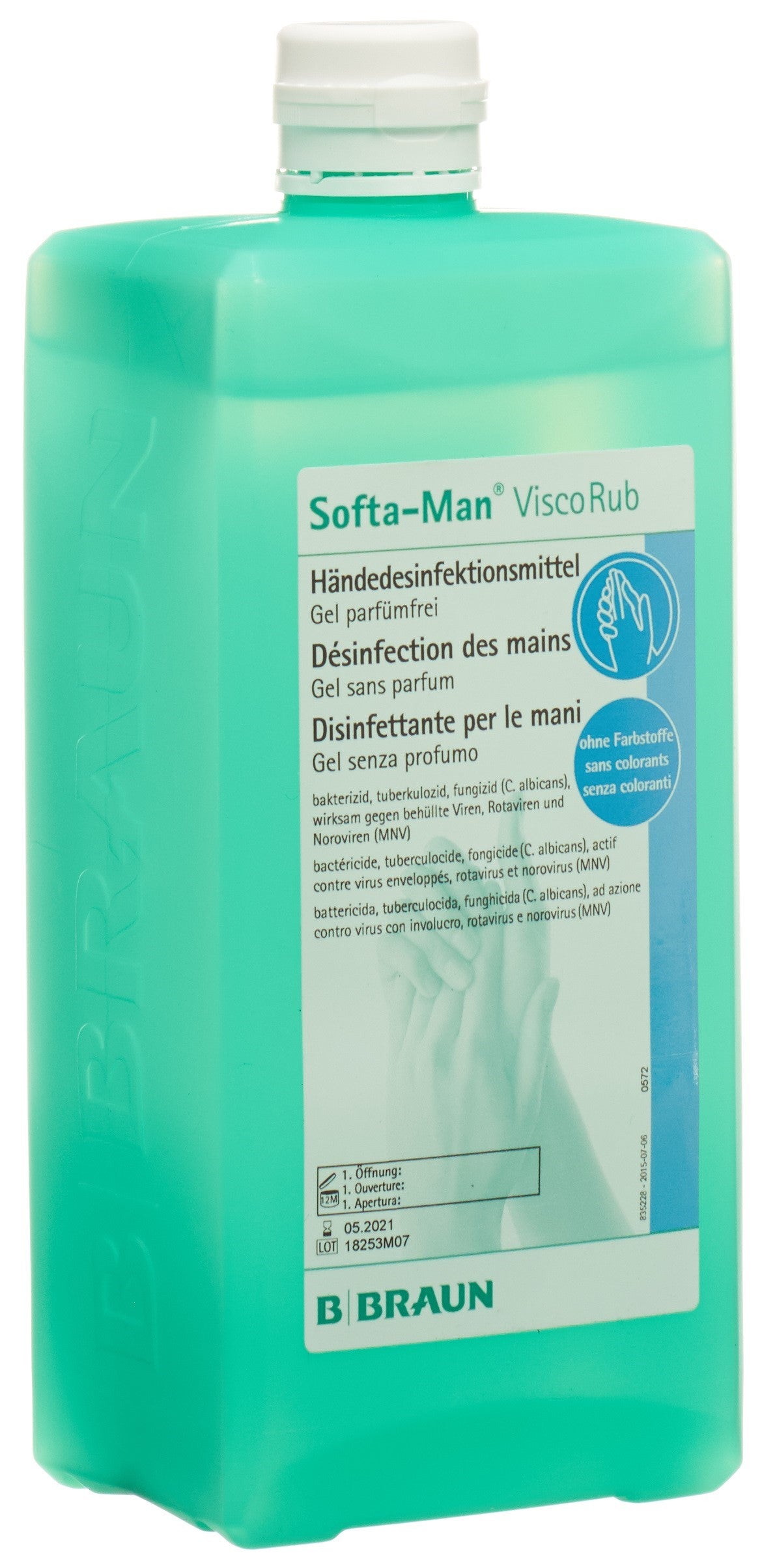 SOFTA-MAN VISCORUB Désinfectant Mains 1000 ml | Gel Antibactérien Efficace