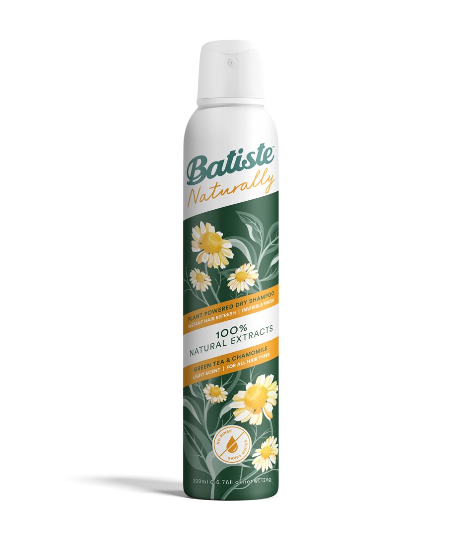 Batiste Shampooing Sec Thé Vert &amp; Camomille 200 ml | Cheveux Frais