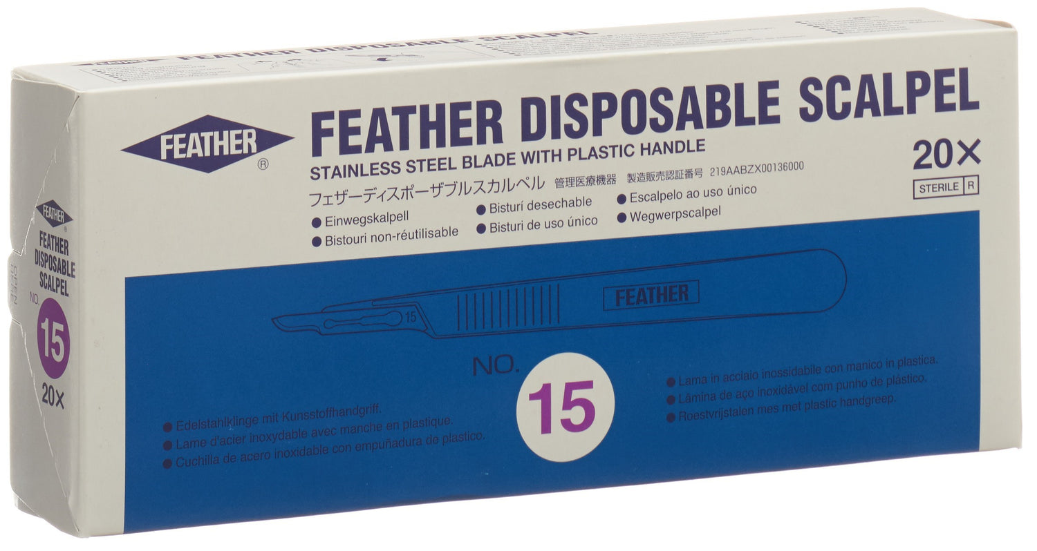 FEATHER Scalpel N°15 20 pièces | Stérilisé