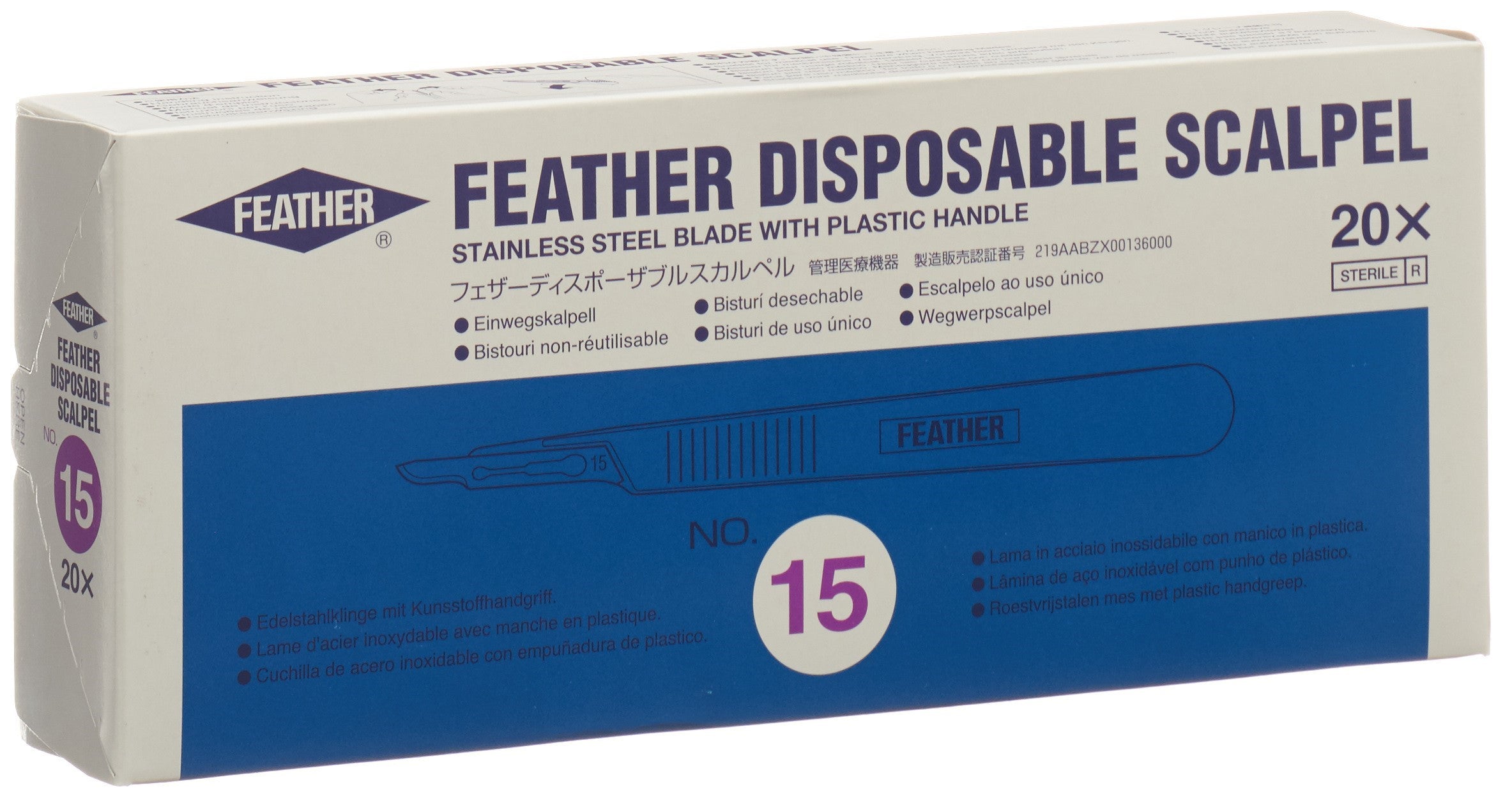 FEATHER Scalpel N°15 20 pièces | Stérilisé