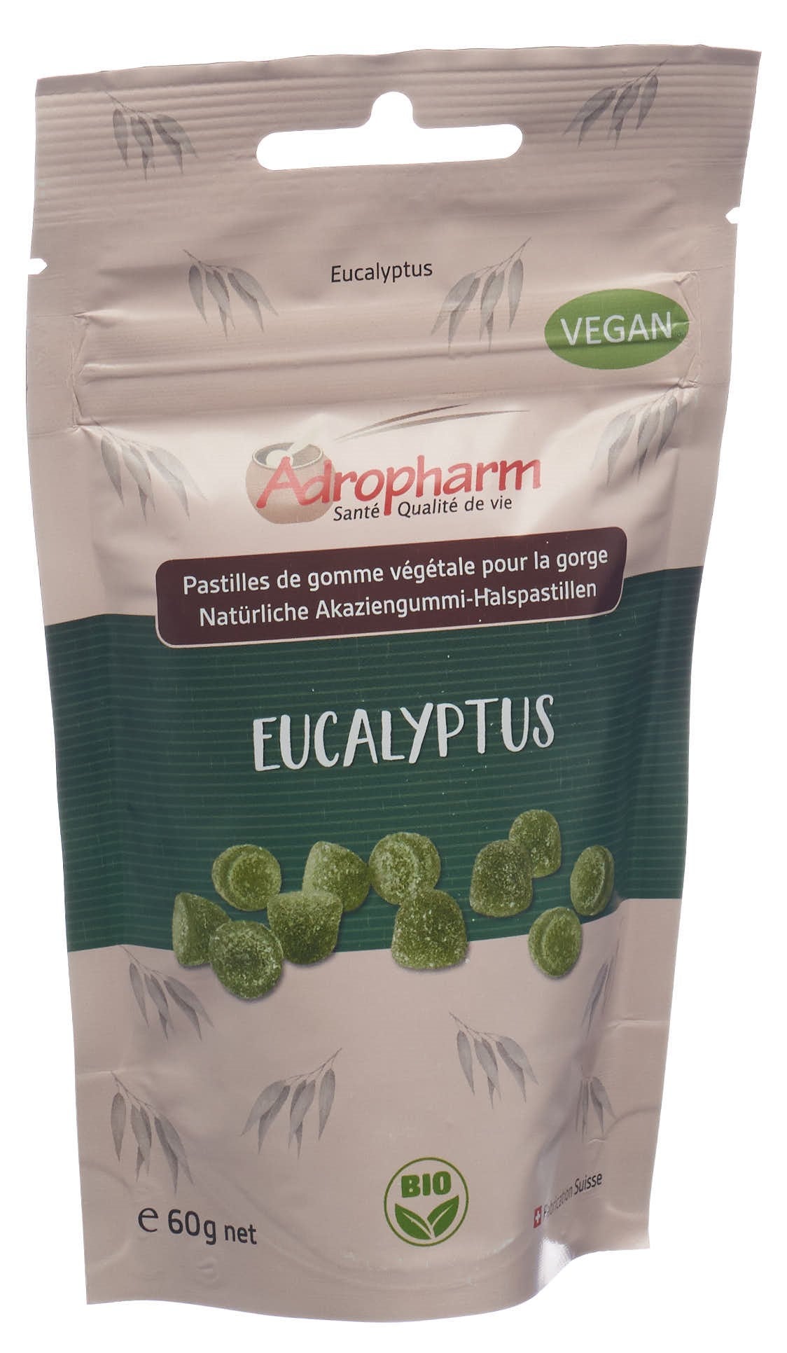ADROPHARM bonbons eucalyptus bio sach 60 g