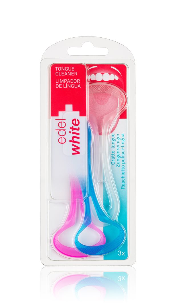 EDEL+WHITE Gratte-Langue Grand Format 3 Pièces | Hygiène Bucco-Dentaire