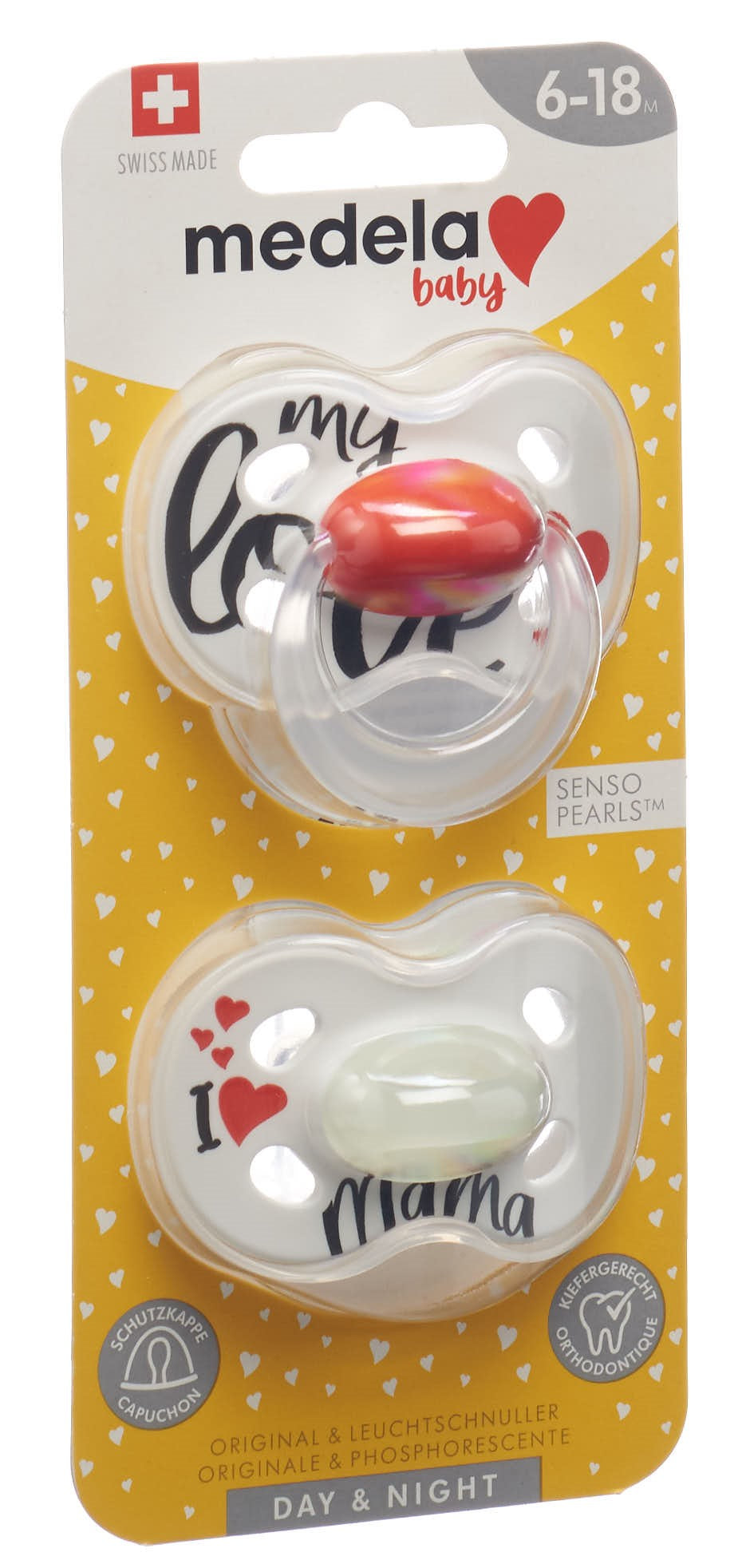 Medela Sucette Day&amp;Night 6-18 Mois Apaisement &amp; Sommeil 2 Pièces