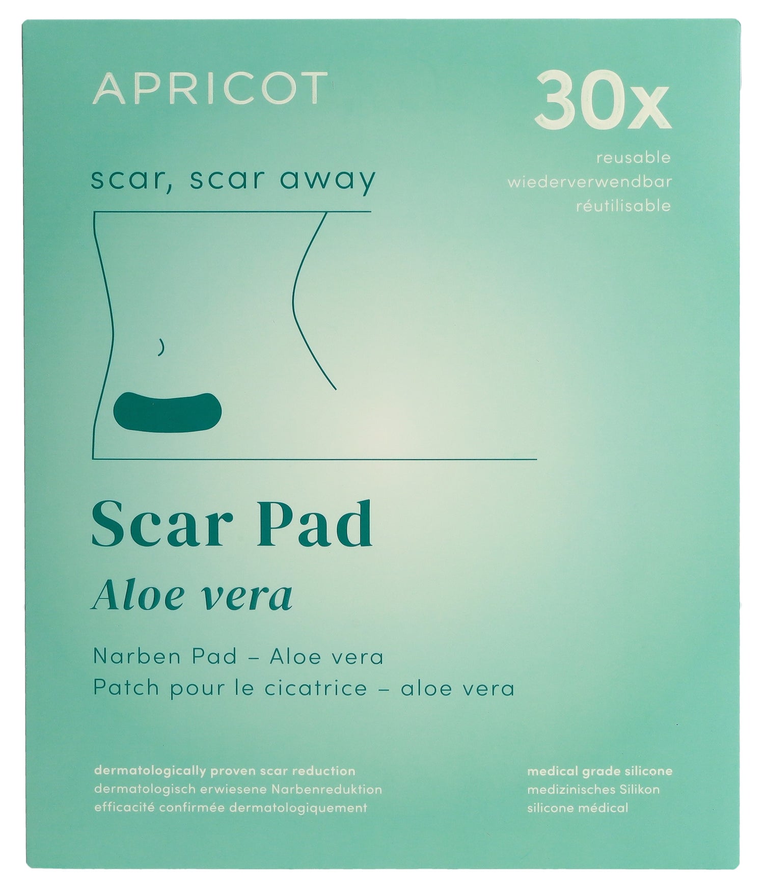 APRICOT Pad Cicatrice Réutilisable - Réduit Cicatrices | 2 Pièces