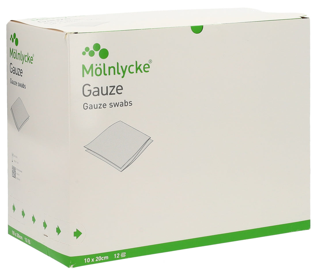 Mölnlycke Compresse Gaze Stérile 10x20cm 12 Couches | Lot de 100
