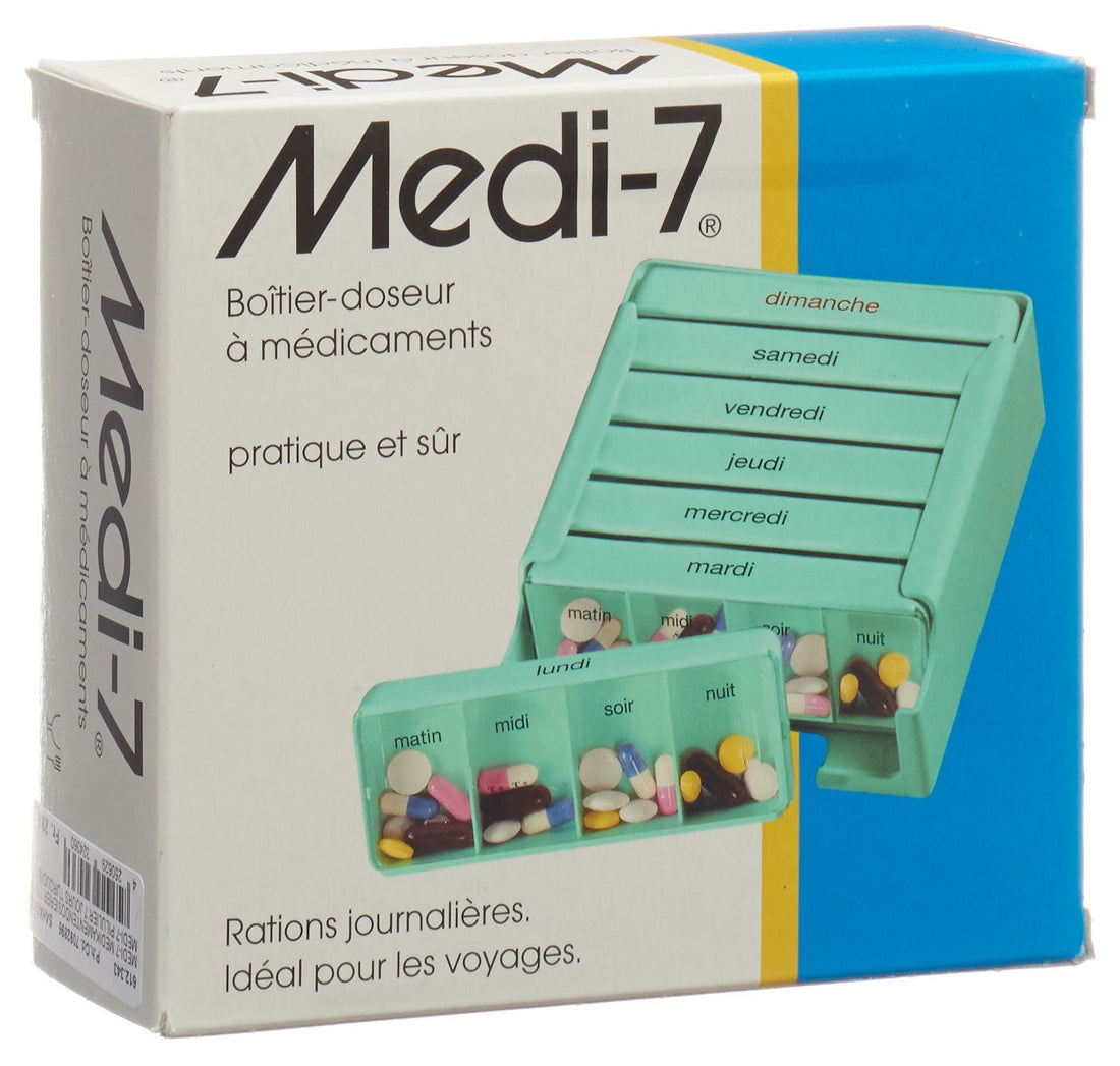 SAHAG Medi-7 Pilulier 7 Jours Organisé | Turquoise
