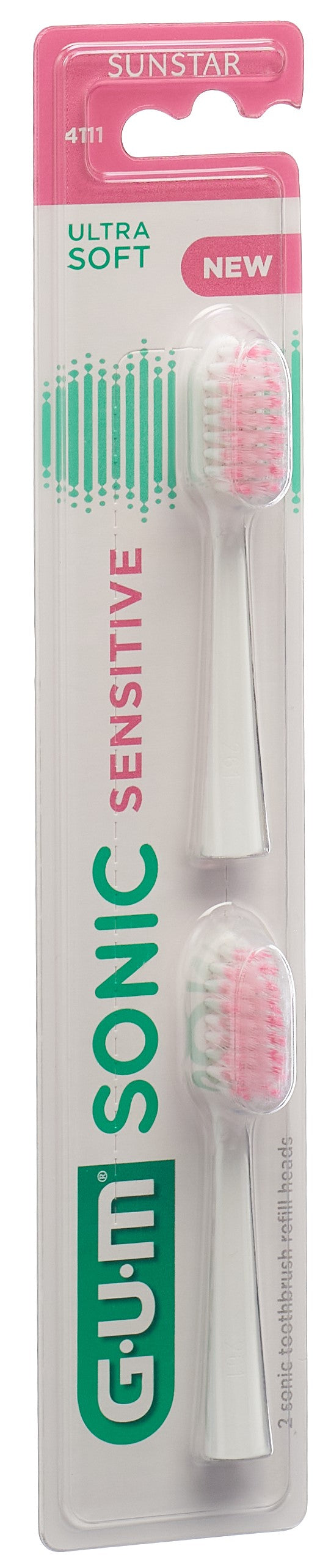 GUM Sonic Sens Têtes Rechargeables Blanches 2 Pièces | Hygiène Dentaire