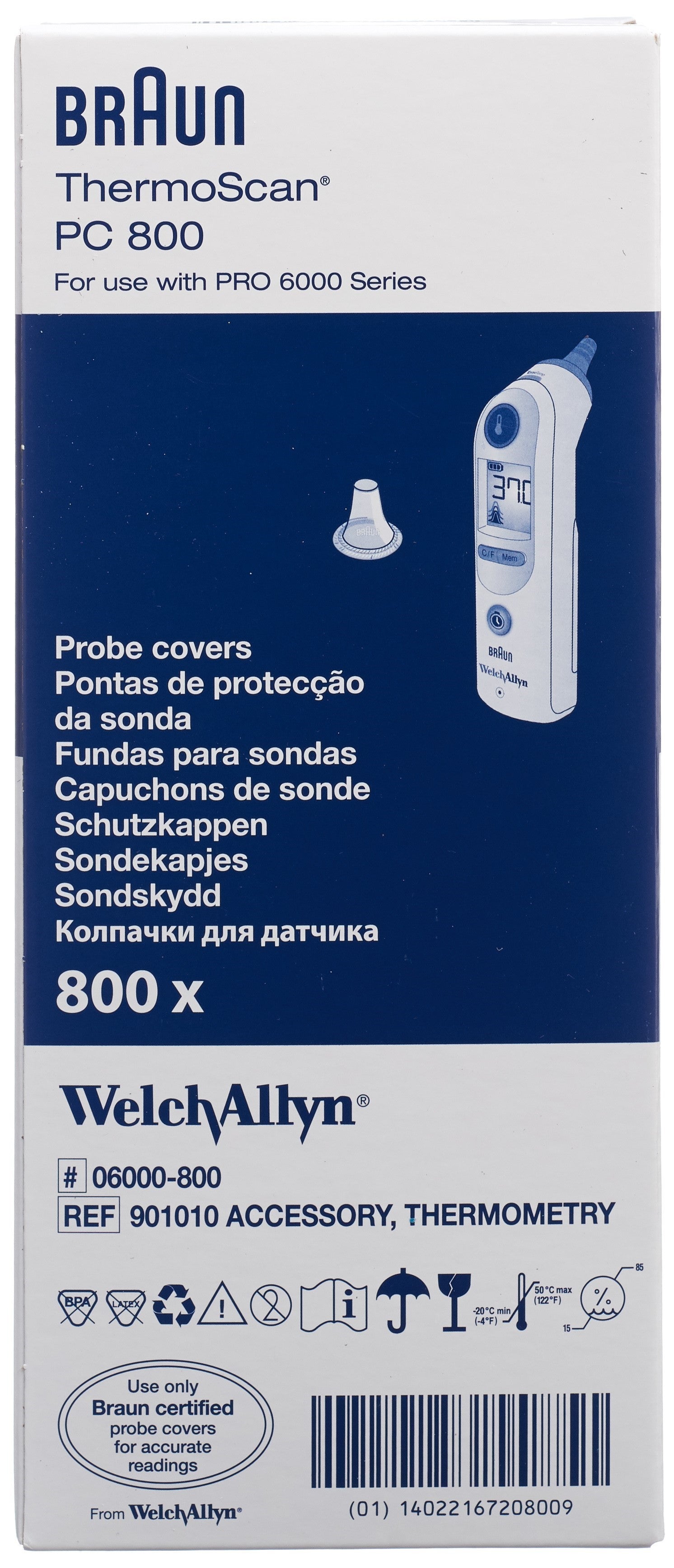 WELCH ALLYN ThermoScan PRO 6000 Prot sonde 800 pce