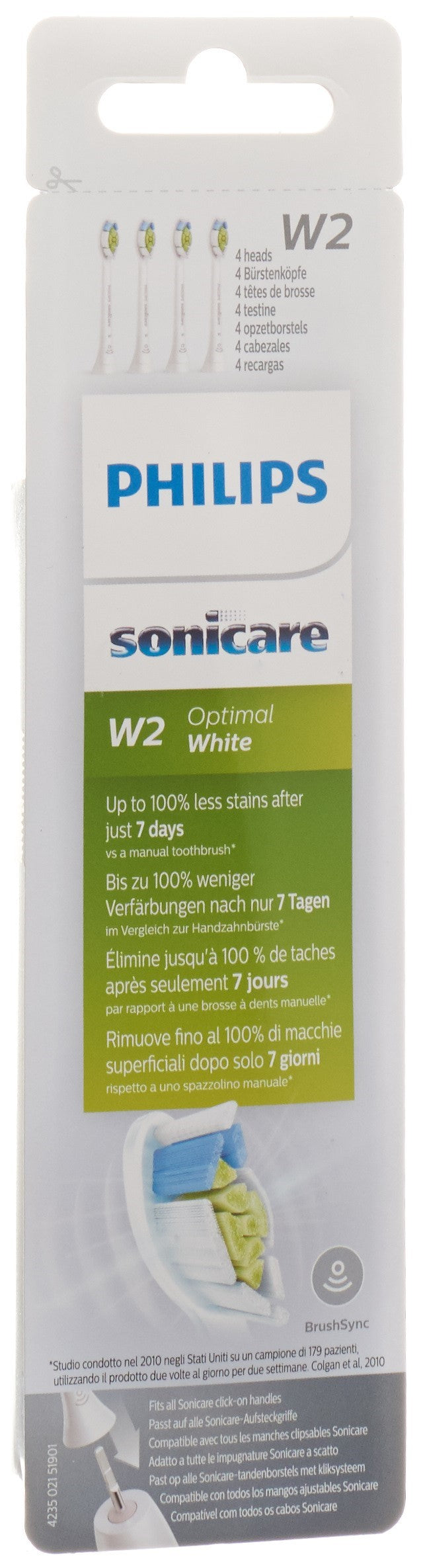 PHILIPS Sonicare OptimalWhite Brossette Blancheur | Lot 4 Pièces