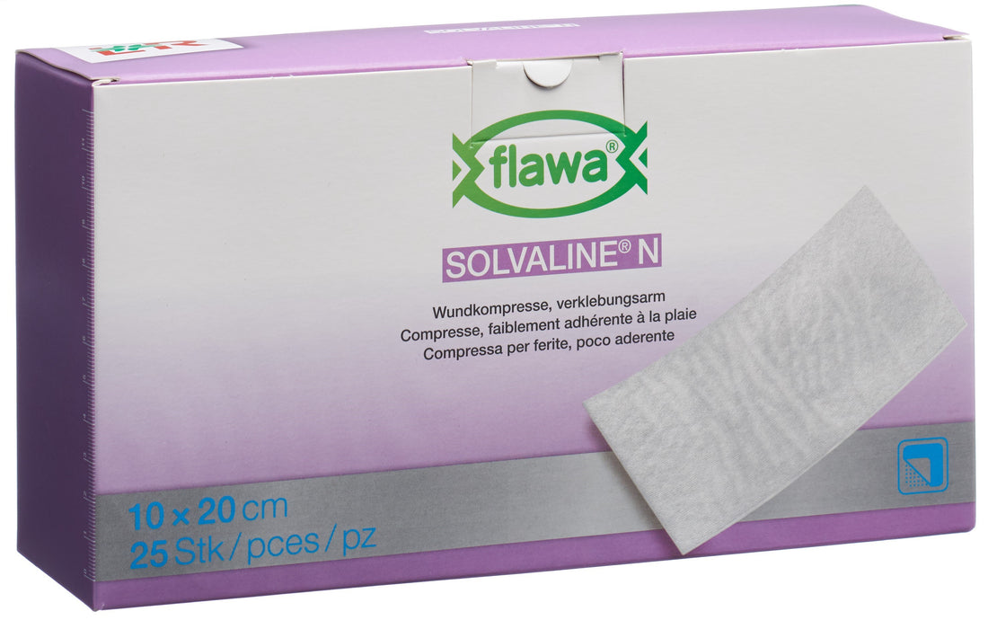 FLAWA Solvaline N Compresses Stériles 10x20cm | 25 Pièces
