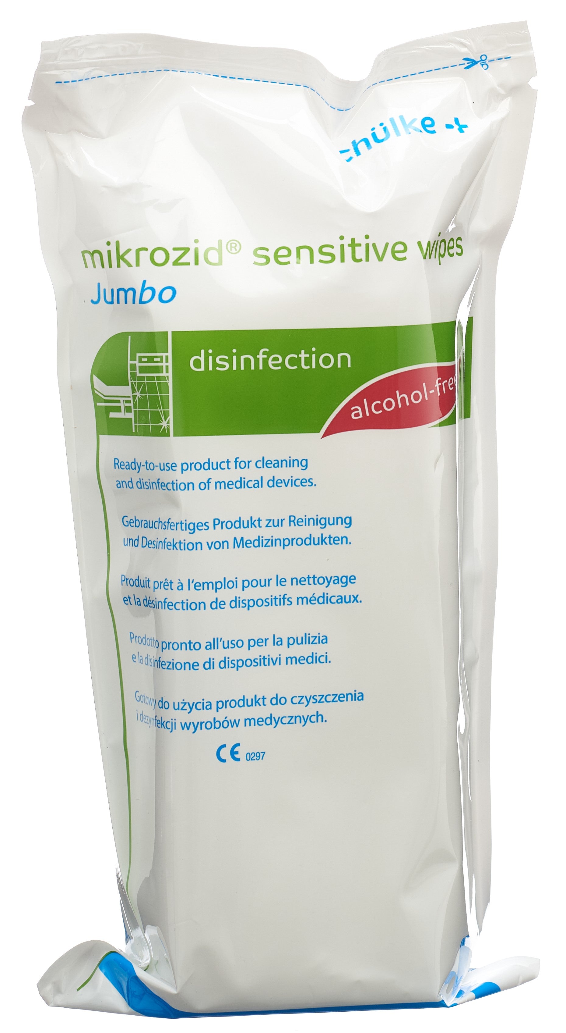 MIKROZID Sensitive Lingettes Jumbo Recharge 200 Pièces Nettoyage Doux