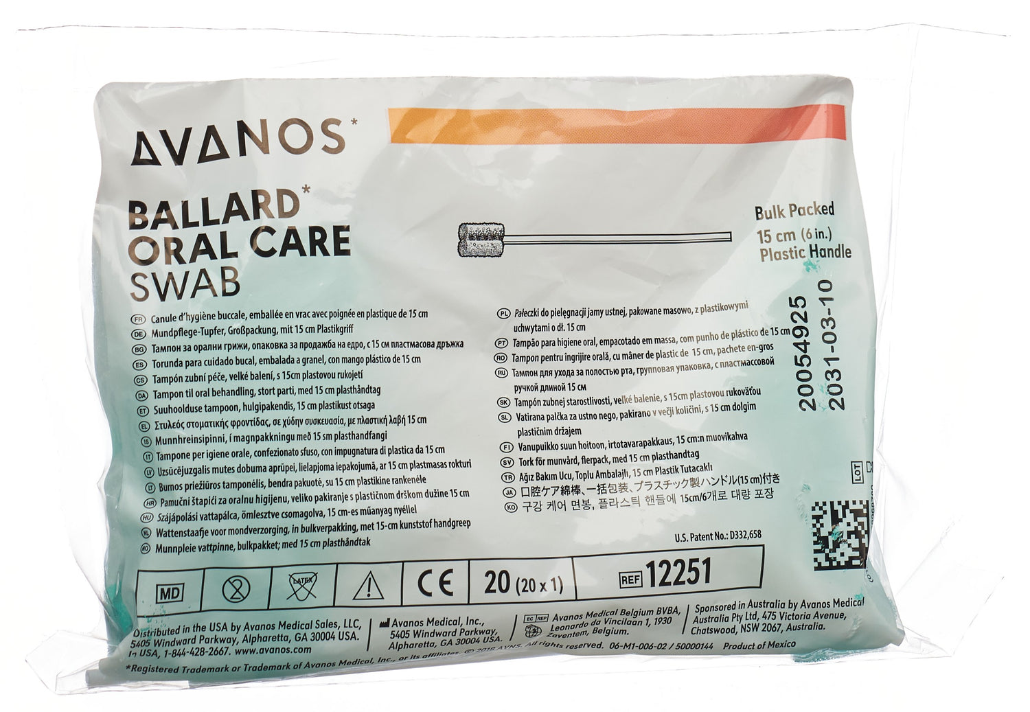 AVANOS Soin Buccal Bâtonnets Hygiène Orale | 20 Pièces