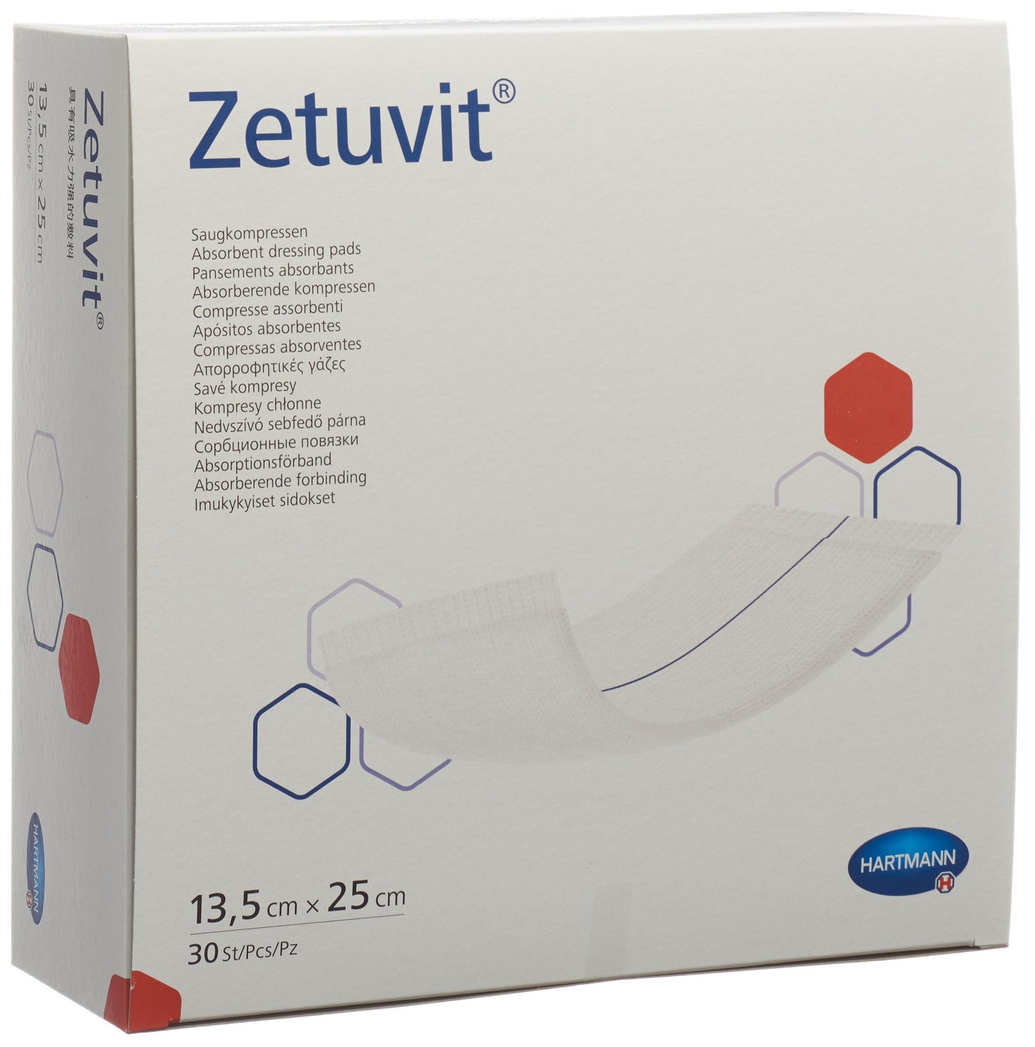 ZETUVIT compresse absorbante 13.5x25cm 30 pce