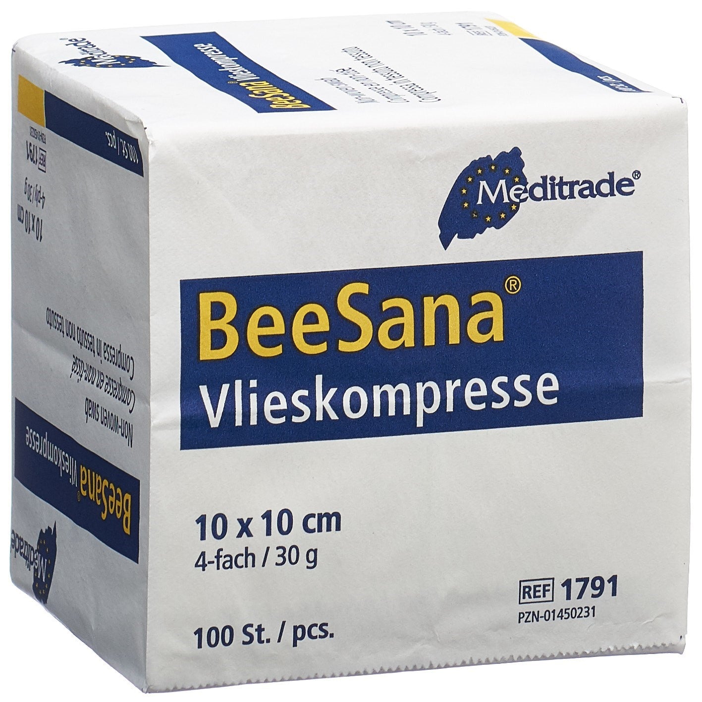 BEESANA Compresses non tissées | Soin et Protection | 10x10cm, 30g/m2, 100 pièces