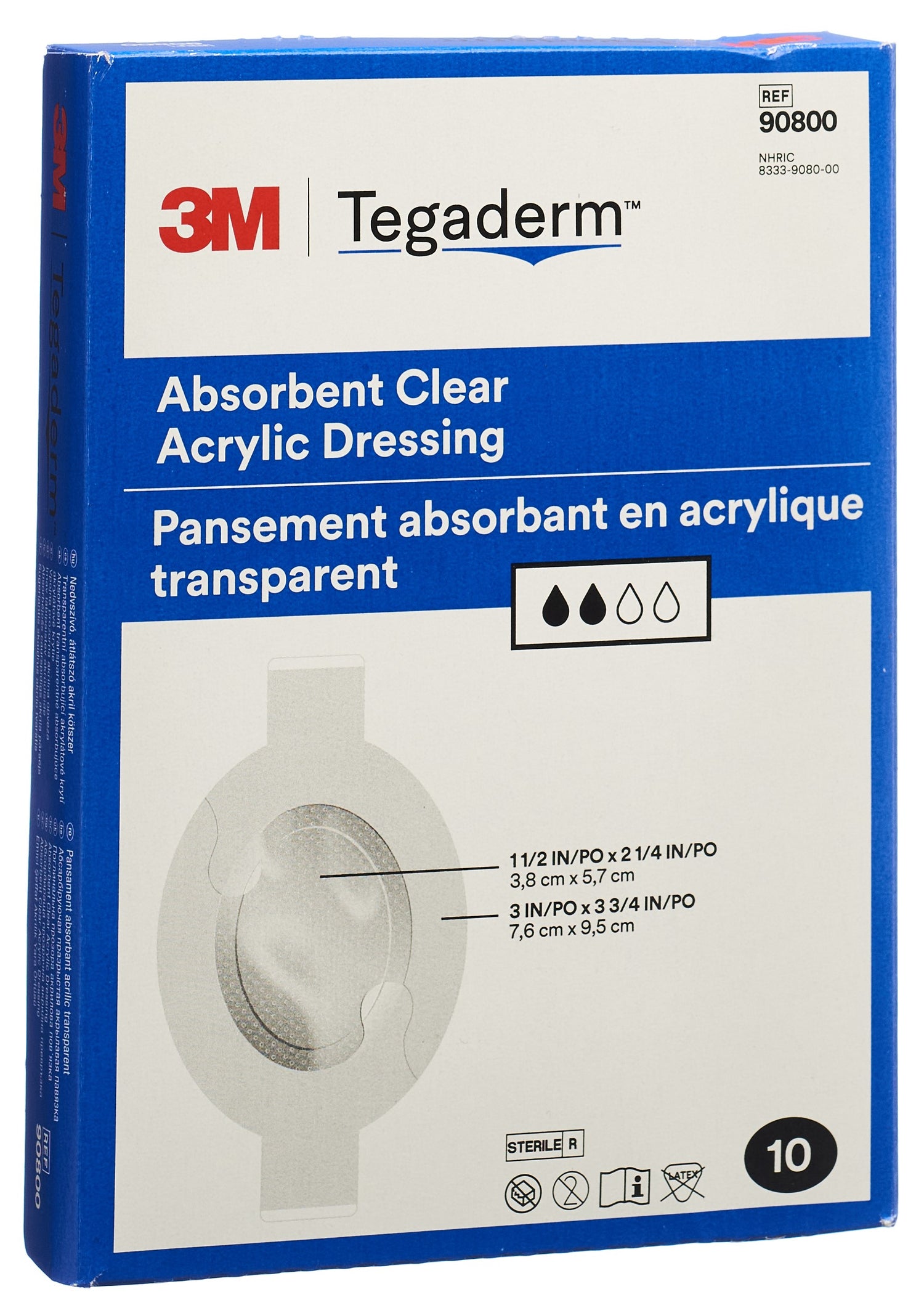 3M TEGADERM ABSORB pans vulnéra 7.6x9.5cm 10 pce