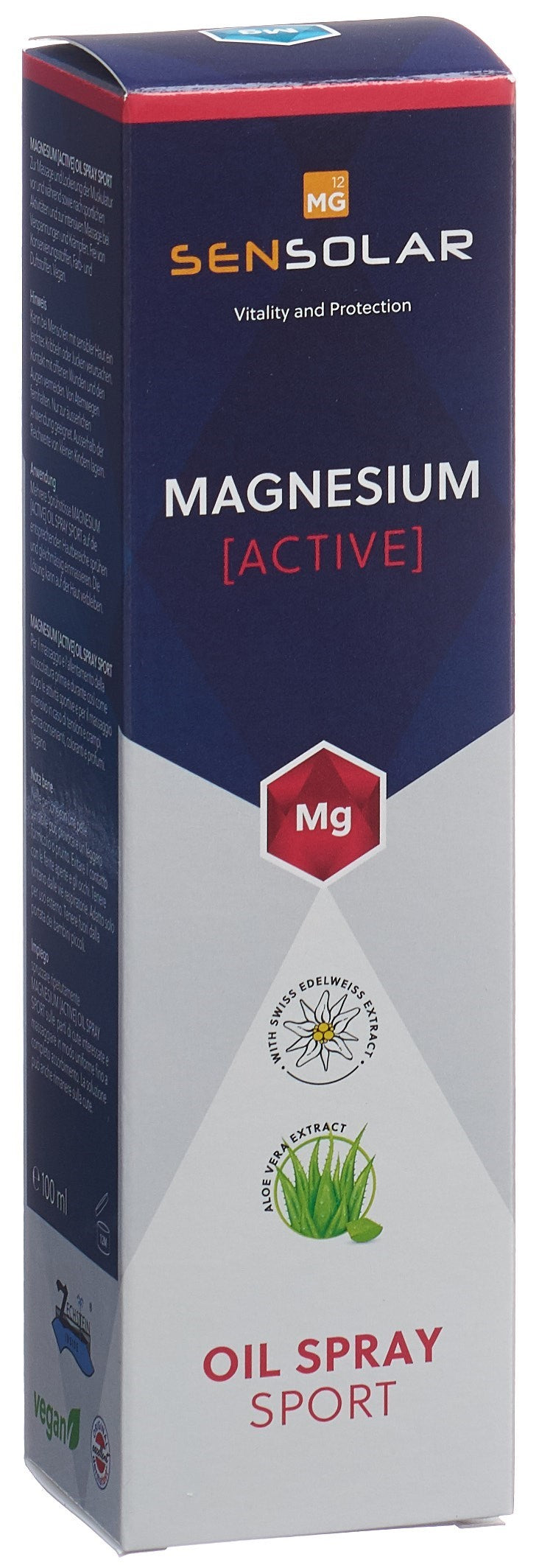 SENSOLAR Magnesium Active Huile Spray Sport Récupération | 100 ml