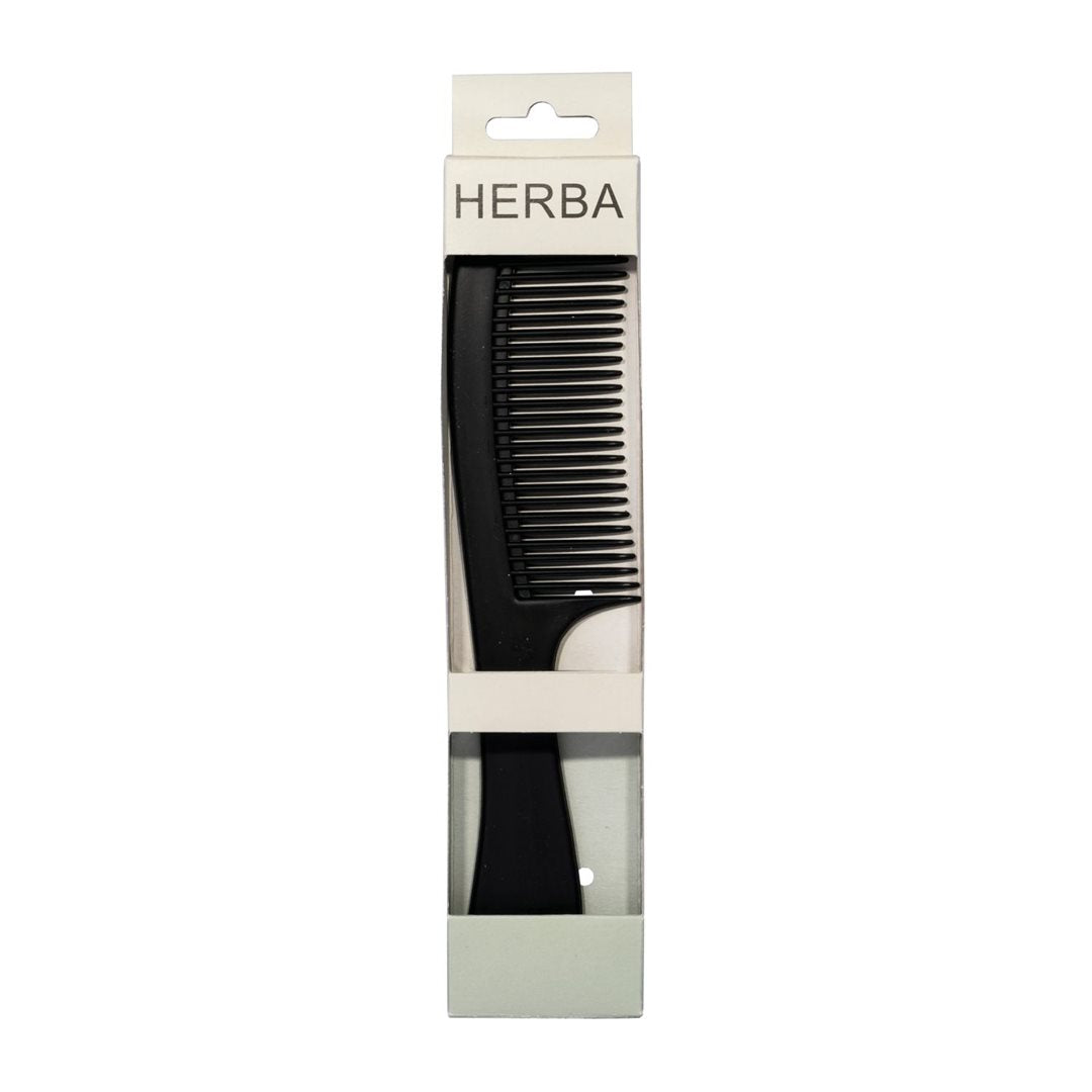 HERBA Peigne Manche Plastique Noir Démêlant | Soin Cheveux