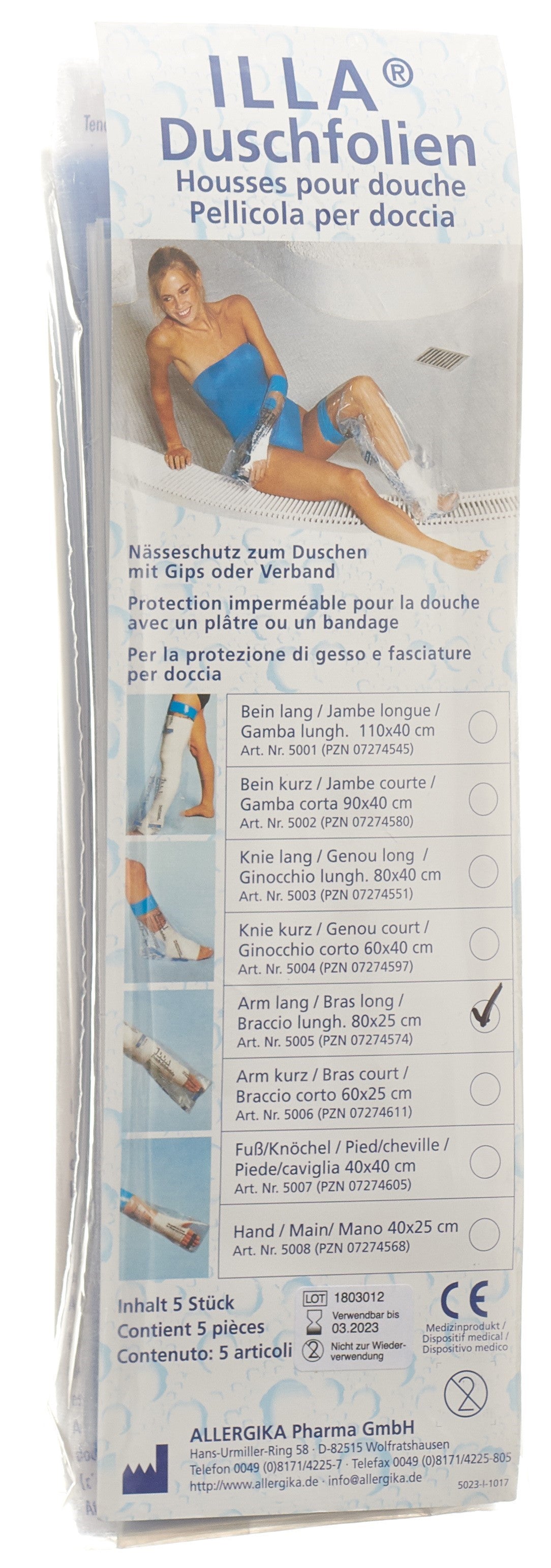 ILLA Protection Douche 80x25cm Bras - Lot 5 Pièces | Confort &amp; Sécurité