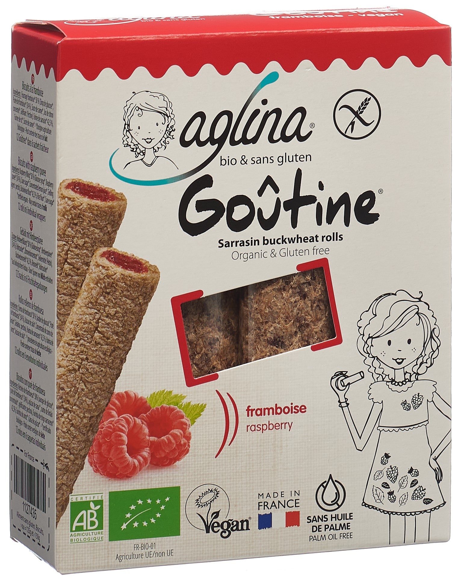 AGLINA goûtine framboise bio 125 g