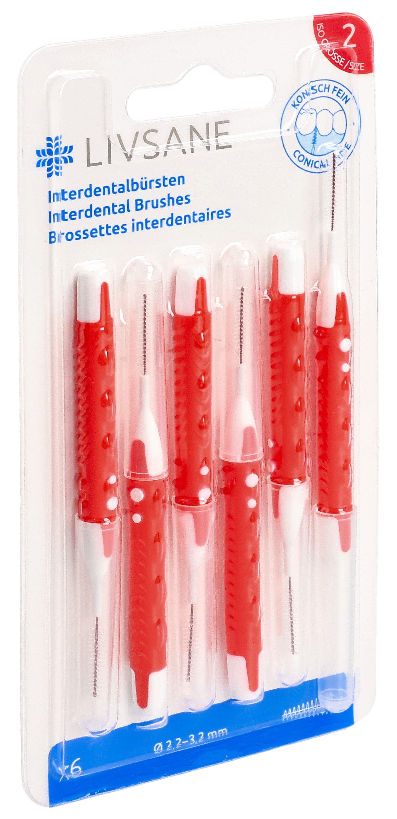 LIVSANE Brossettes Interdentaires Coniques Fines 6 Pièces | Hygiène Dentaire