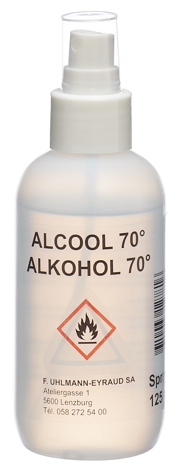 UHLMANN EYRAUD Alcool 70% Désinfectant | 125 ml