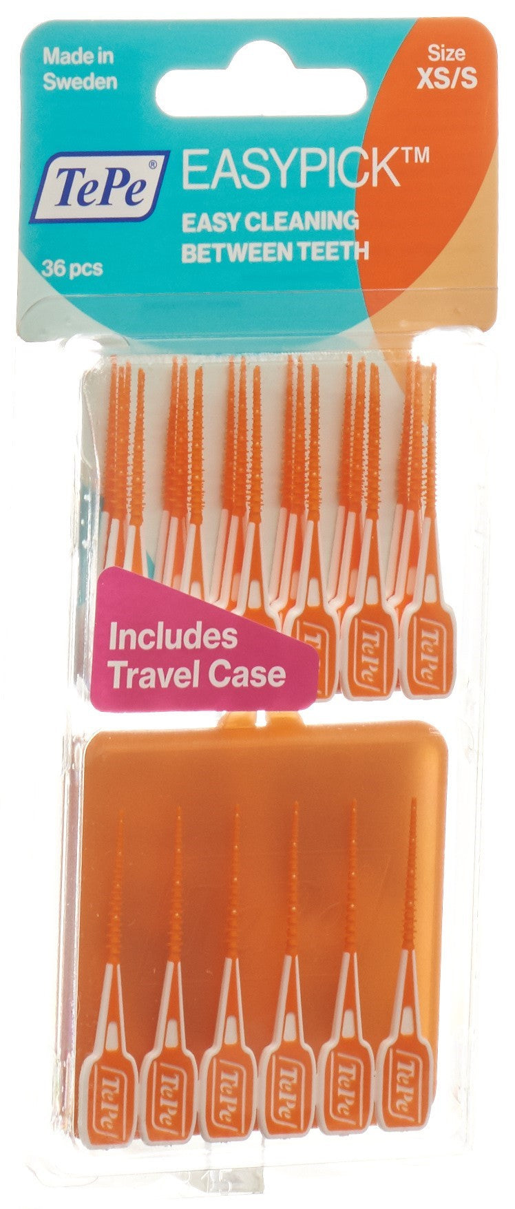 TEPE EasyPick Interdentaire XS/S Orange 36 Pièces | Nettoyage Efficace