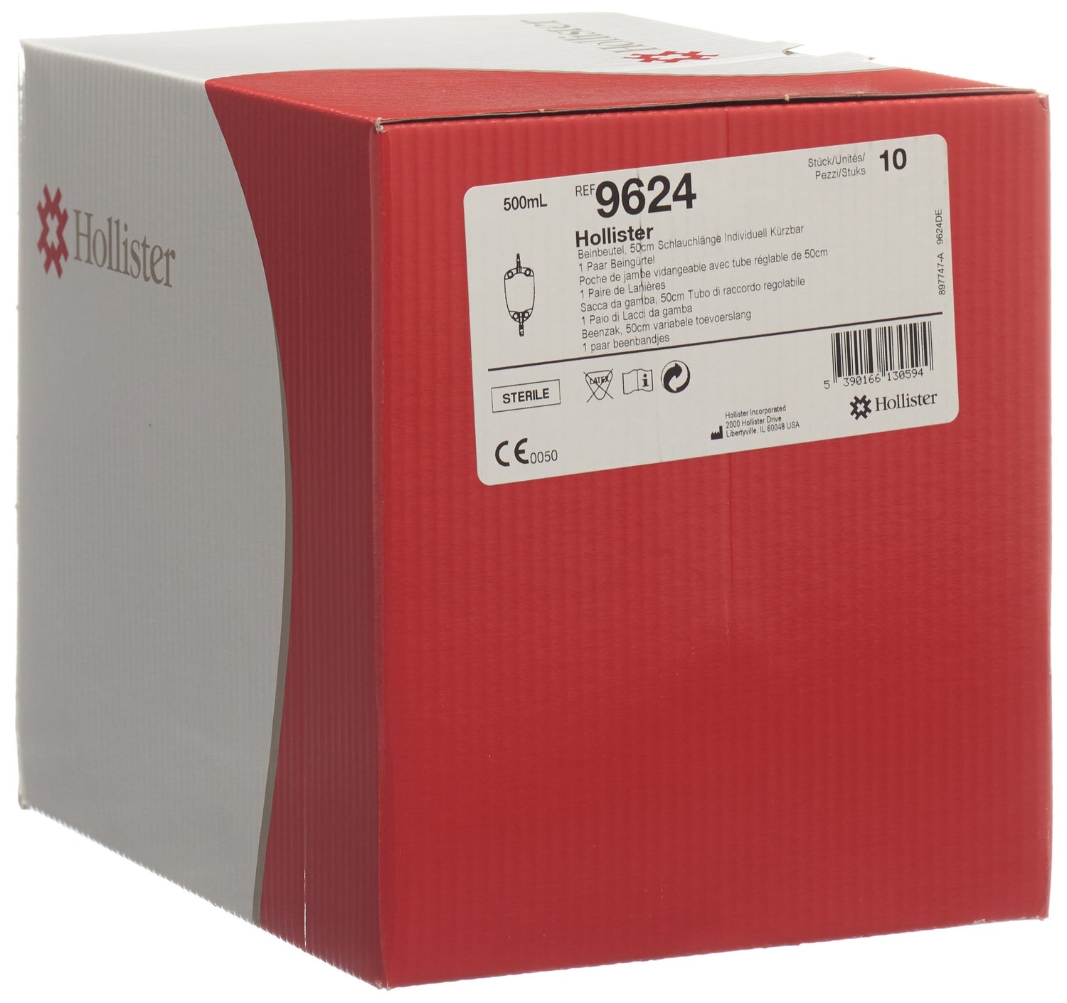 Hollister Poche Jambe 500ml 50cm Confortable | Boîte 10 Pièces