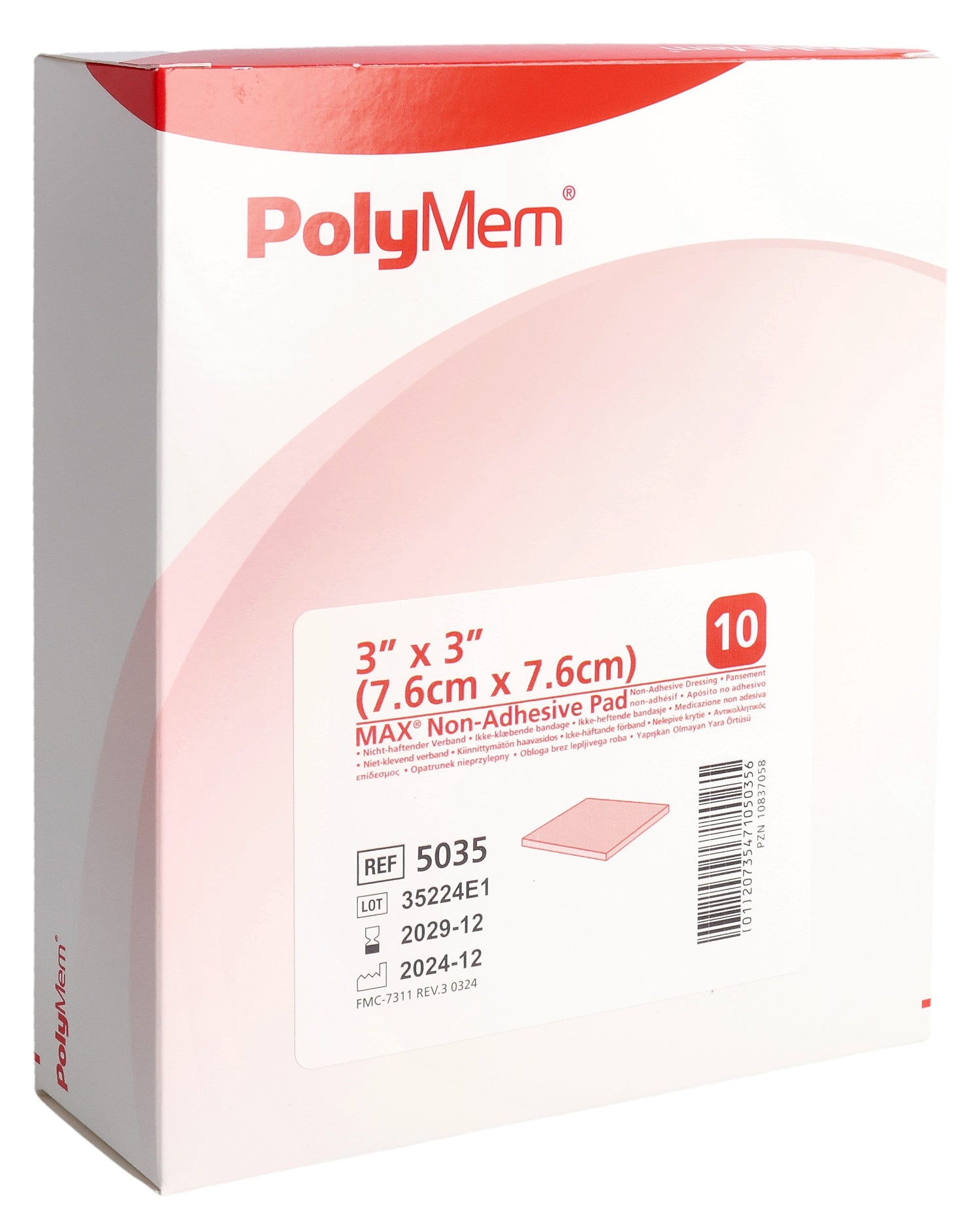 POLYMEM MAX Pansement Hydrocellulaire 7.6 x 7.6 cm 10 Pièces
