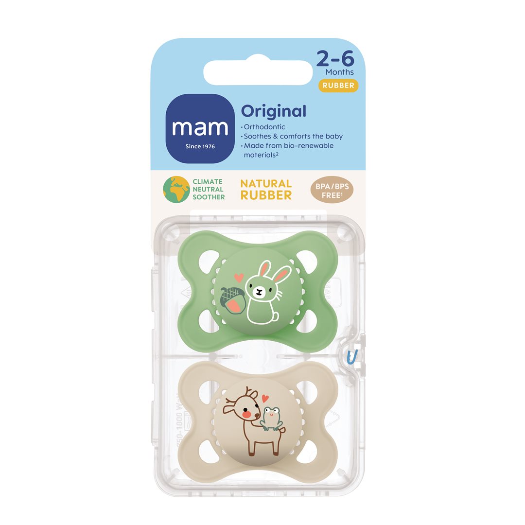MAM Original Sucette Caoutchouc 0-6 Mois Apaisante | Lot de 2