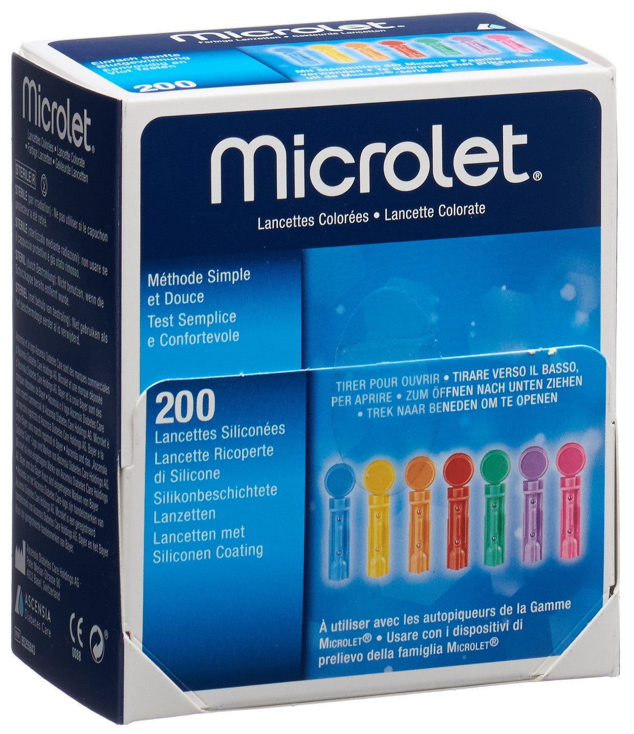 MICROLET Lancettes Colorées 200 Pièces | Précision &amp; Confort