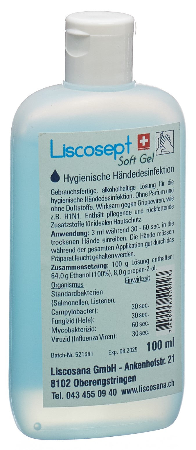 LISCOSEPT Gel Désinfectant Mains Sans Rinçage 100 ml