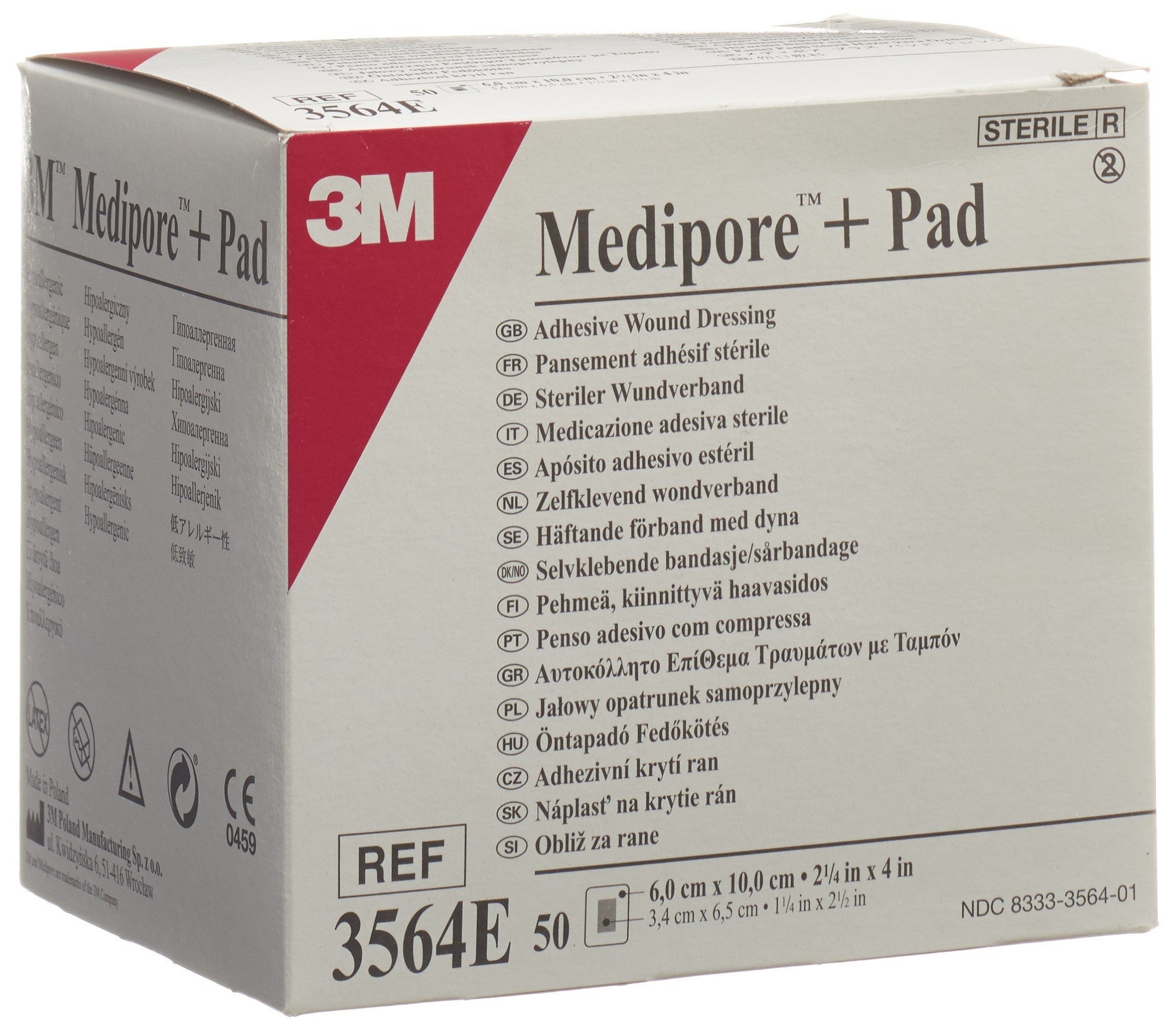 3M MEDIPORE+PAD 6x10cm compresse 3.4x6.5cm 50 pce