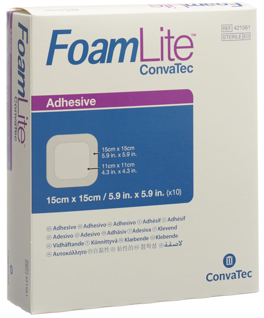 Convatec Foam Lite Pansement Silicone 15x15cm 10 Pièces