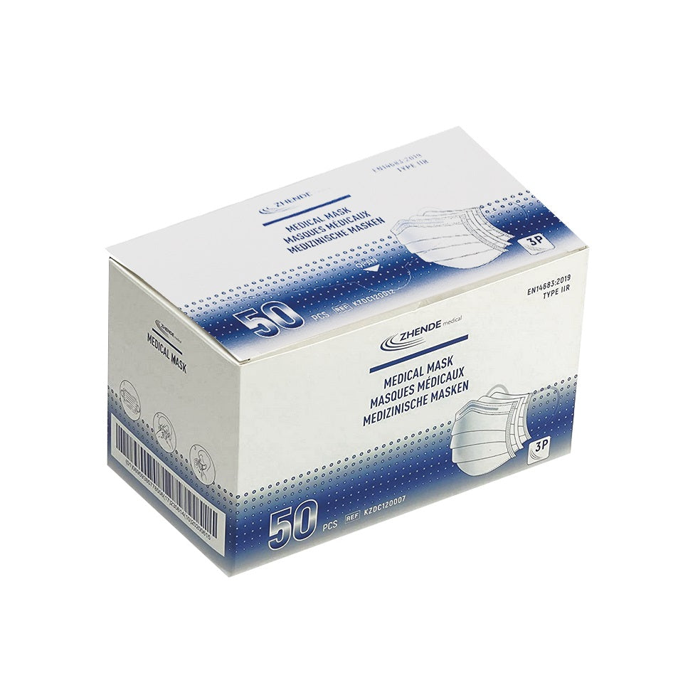 ZHENDE Masque chirurgical type IIR non stér 50 pce