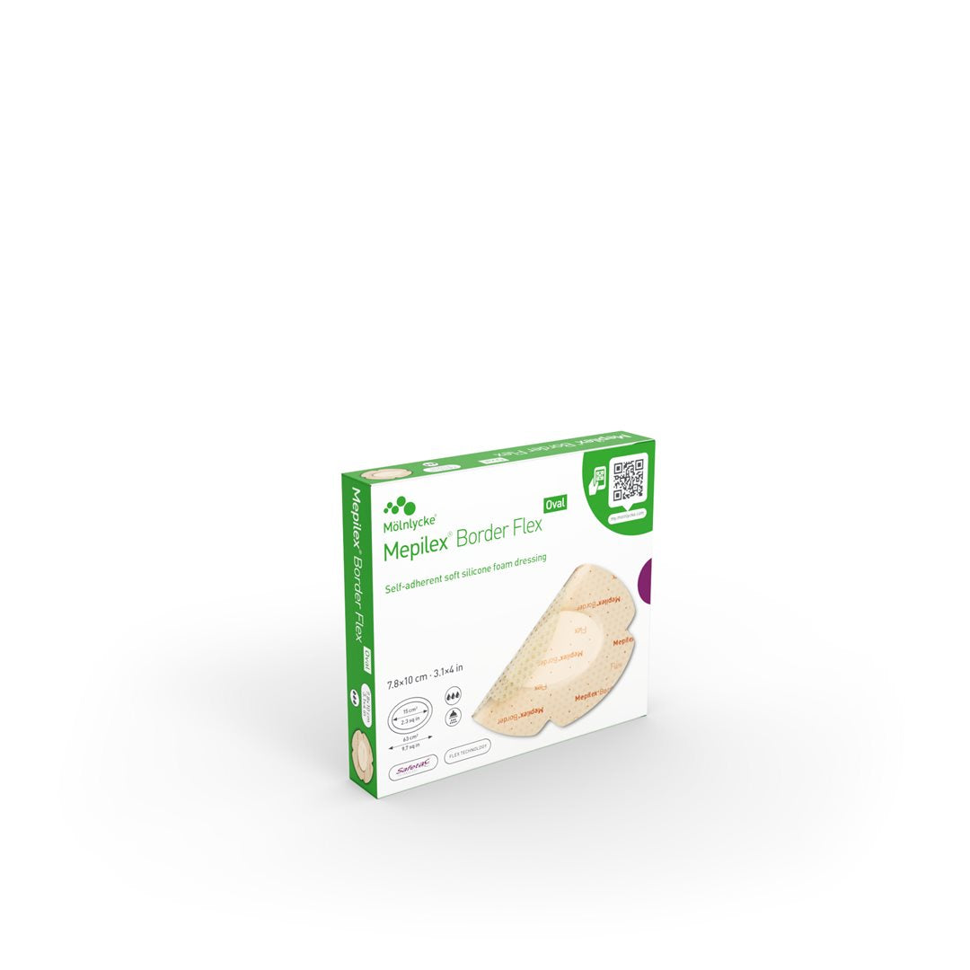 Mölnlycke MEPILEX Border Flex Pansement Cicatrisant | 7.8 x 10 cm, 5 pièces