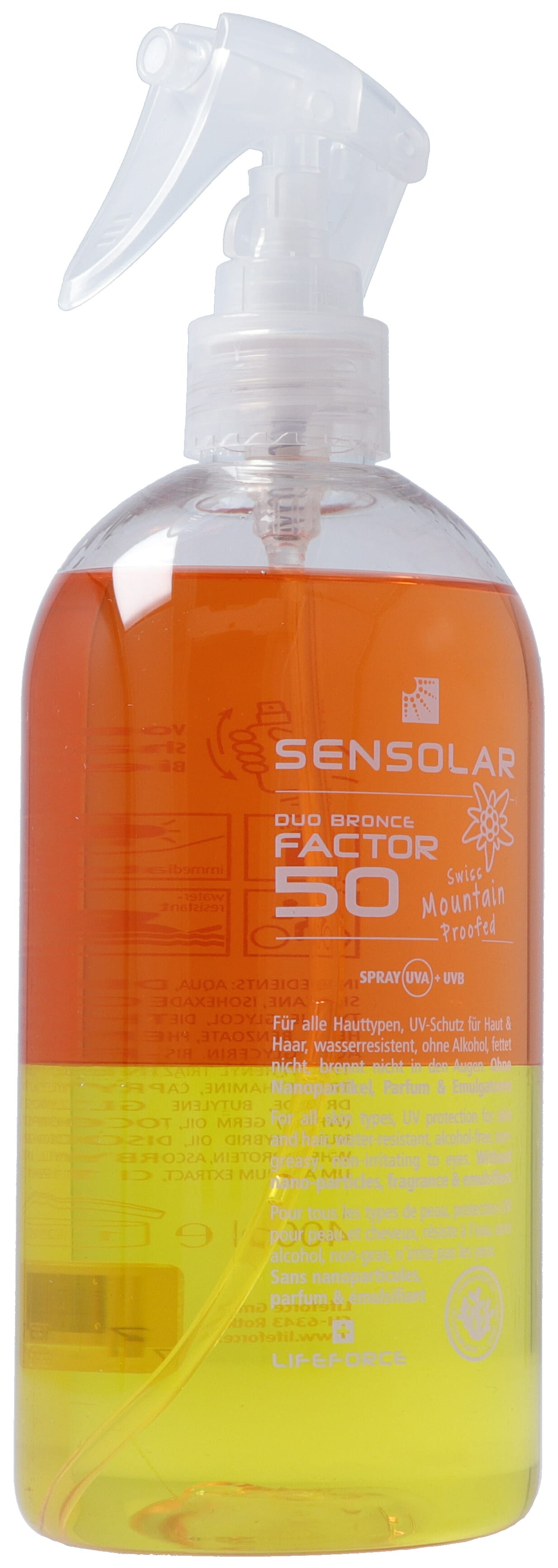 Sensolar Crème Solaire Haute Protection IP50 Émulsion Peau Sensible 400 ml