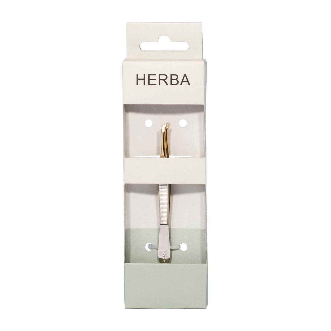 HERBA Pince à Épiler 9cm Biseautée Précision | Soin Visage