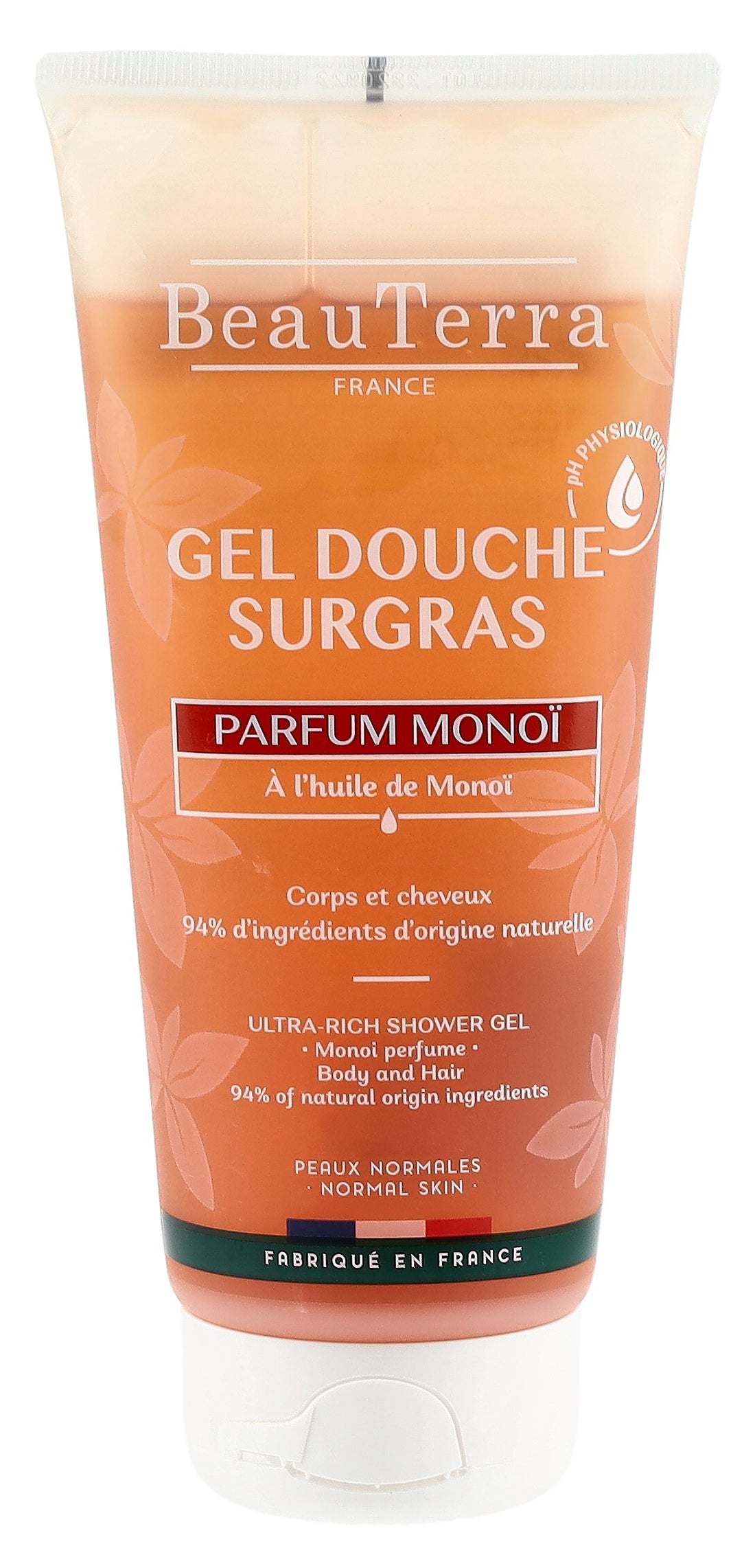 BEAUTERRA Gel Douche Surgras Monoï Douceur &amp; Hydratation 200 ml
