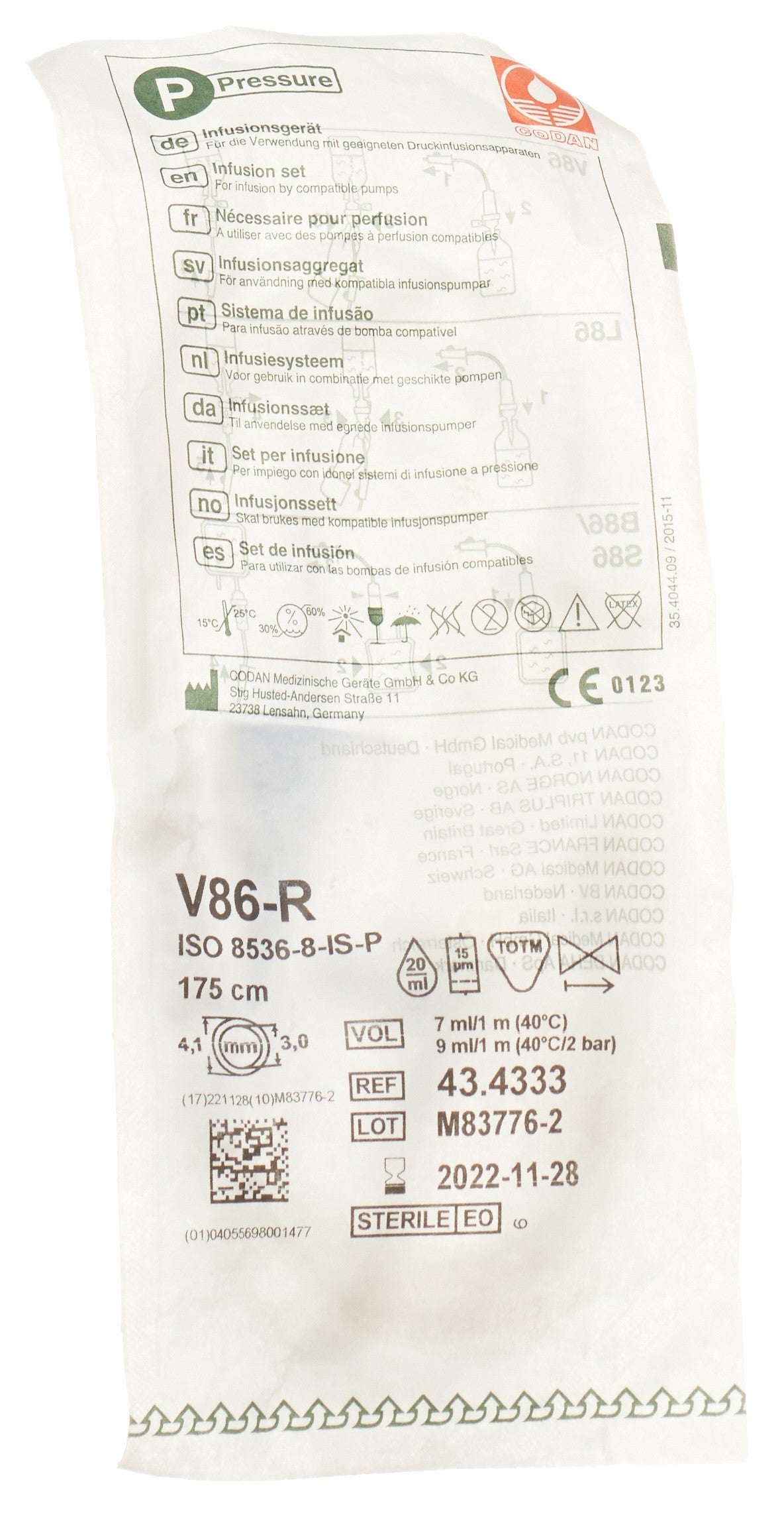 CODAN Tubulure Perfusion V86-P-R avec Aération | Dispositif Médical Essentiel