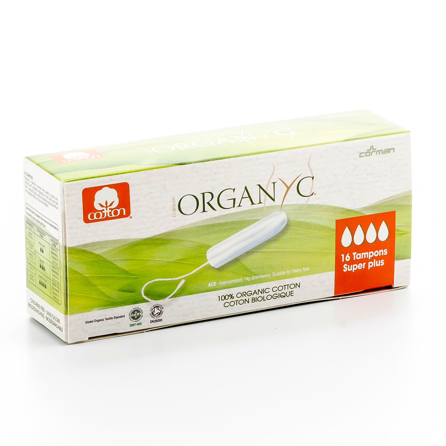 ORGANYC Tampons Super Plus Protection Maximale | 16 Pièces
