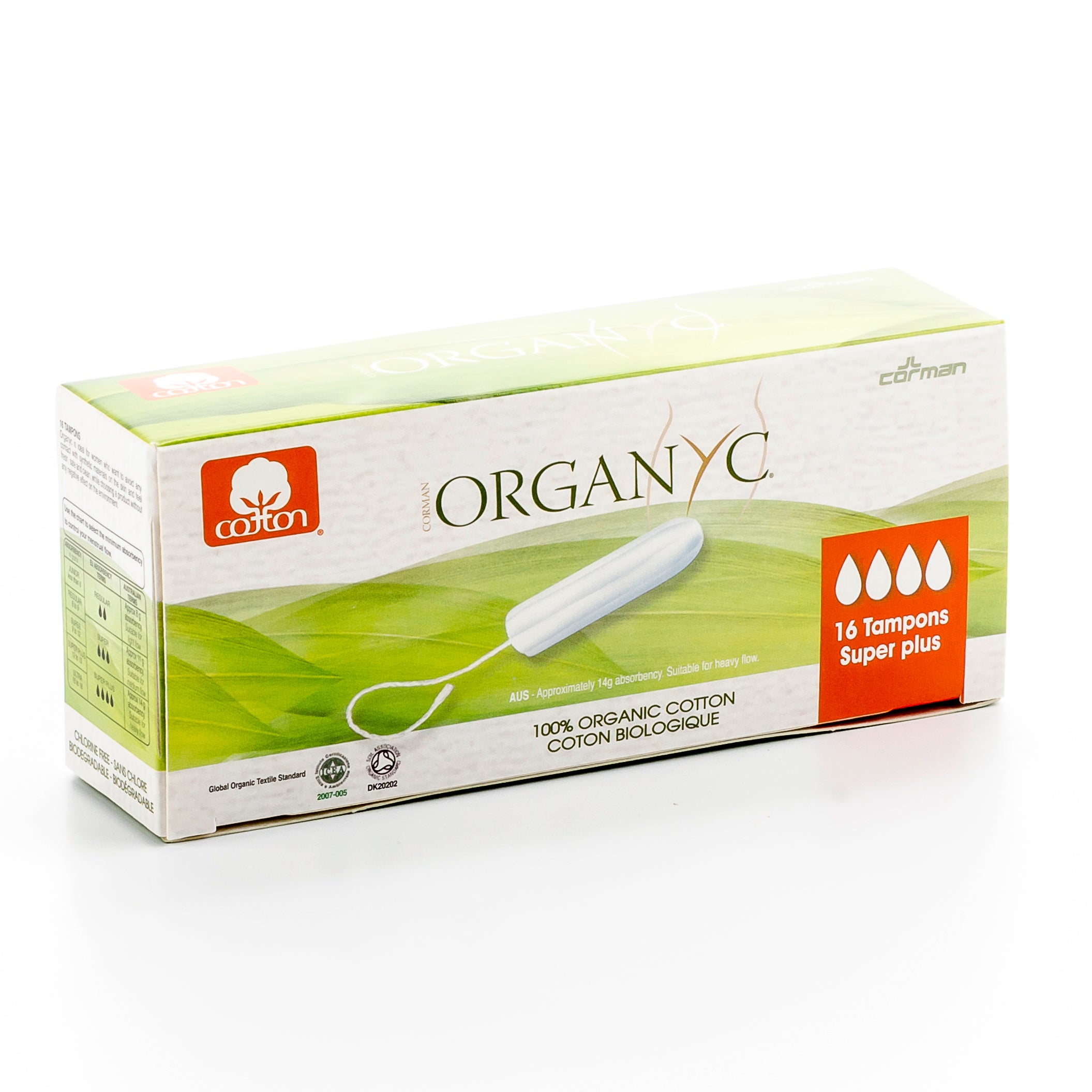 ORGANYC Tampons Super Plus Protection Maximale | 16 Pièces