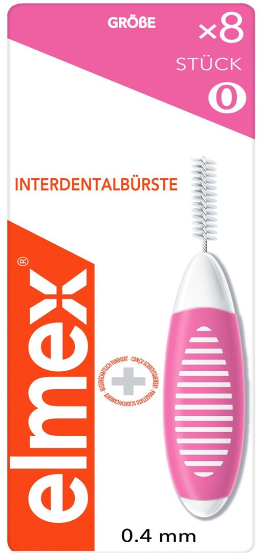 ELMEX Brossettes Interdentaires 0.4mm Rose 8 Pièces | Nettoyage Efficace