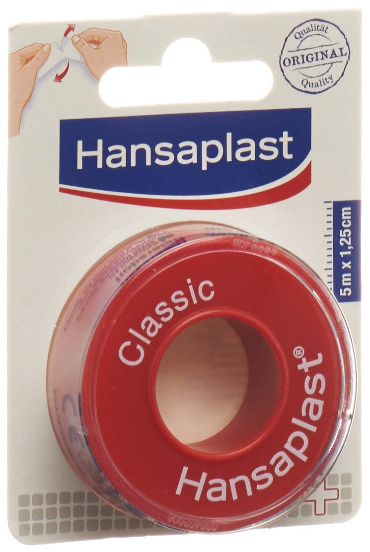 HANSAPLAST Sparadrap Classique Soin Blessures | Rouleau 5 m x 1.25 cm