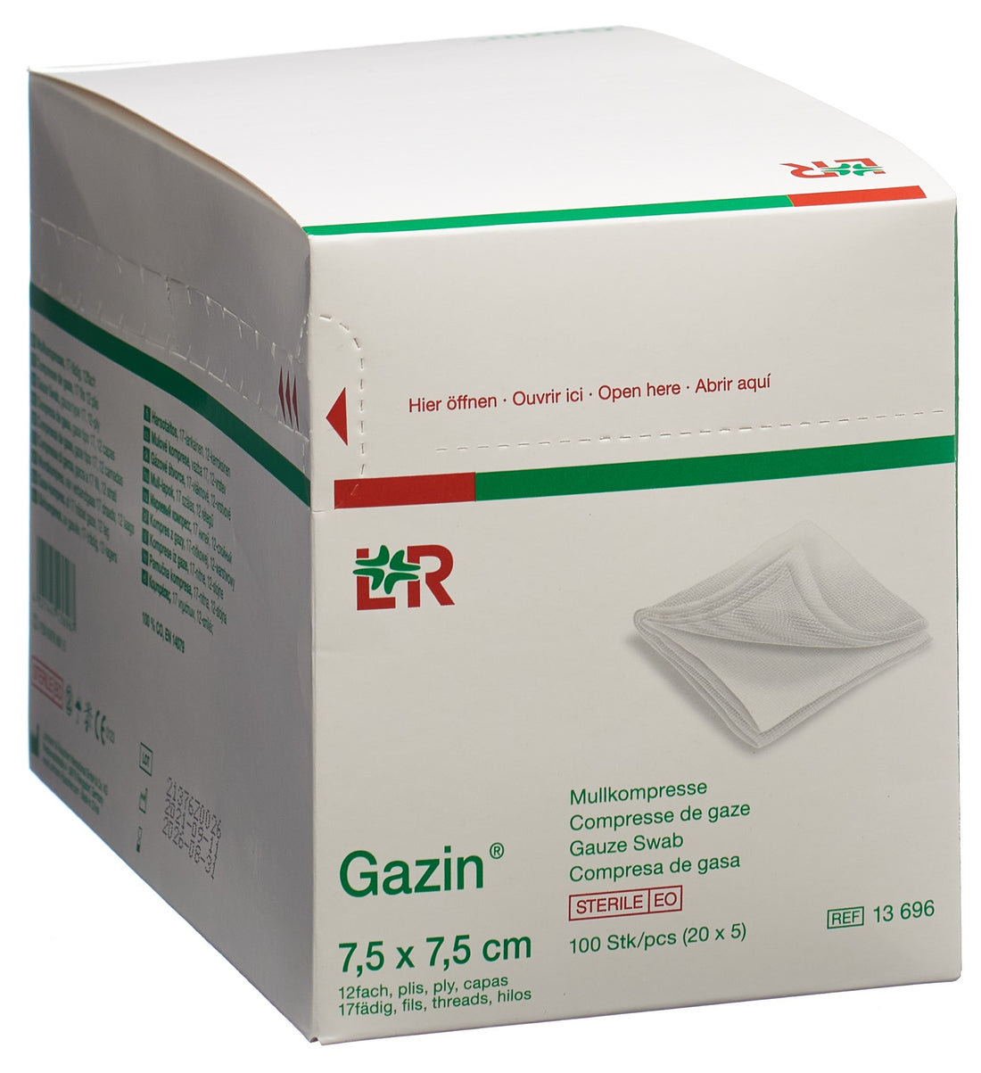 GAZIN Compresses Gaze Stériles 7.5 x 7.5 cm 20 Boîtes | Soin Blessures