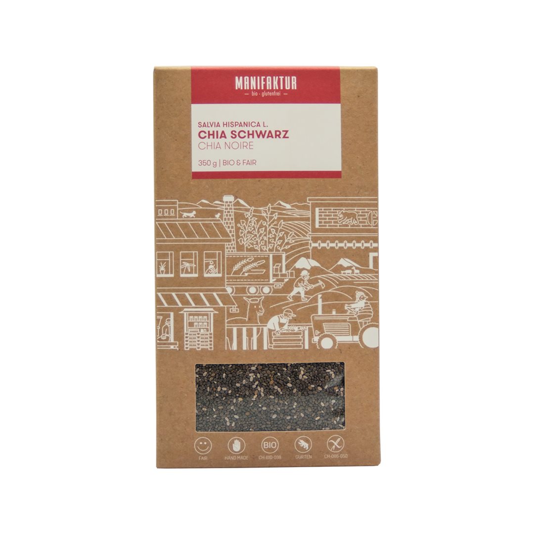 MANIFAKTUR Graines de Chia Noir Bio 350g | Superaliment Vitalité