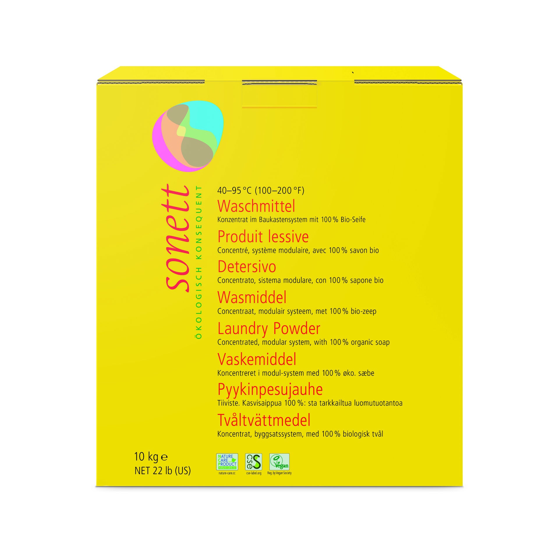 SONETT Lessive Poudre Efficace 40°C 95°C 10 kg
